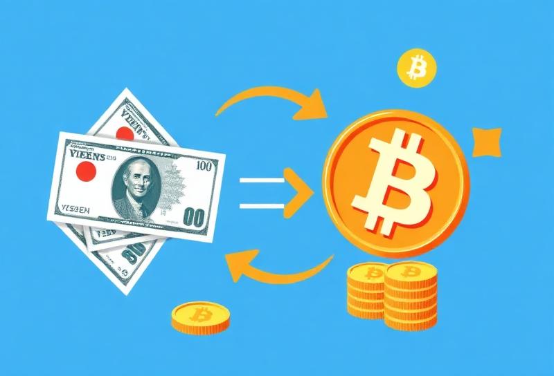 Yen carry trade visualisatie - Japanse yen naar Bitcoin